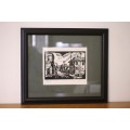A superb rare original signed and frame"District Six" Gregoire Boonzaier (1909 - 2005) linocut print
