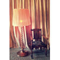 A gorgeous vintage retro styled floor standing copper base lamp with a stunning x large shade.