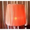 A gorgeous vintage retro styled floor standing copper base lamp with a stunning x large shade.