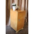 A single-door pedestal cabinet with a gorgeous metal flowered handle and a shelf-Lifespace Sale