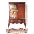Awesome carved vintage solid Imbuia ball & claw drinks/ display cabinet/ showcase w/pull-out tray