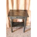 A good size, well made solid wood occasional table with a rustic gold paint technique.