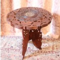 A superb vintage Indian hand carved side table with inlay work in wonderful condition-Lifespace Sale