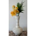 A beautiful, heavy white marble resin like vase in good condition, Lifespace Sale