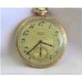 An exquisite antique (c1932) 14ct gold filled ornate Elgin pocket watch with an inscription