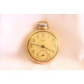 An awesome USA made Westclox Pocket Ben gold plated open-face pocket watch with a fob chain