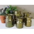 A fabulous set of 5 vintage brass cream canisters with loads of charm & character. Lifespace Sale