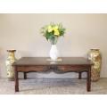 A large beautiful centre coffee table with stunning carved legs and sides. Lifespace Sale