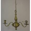 A stunning vintage three-arm brass ceiling light/ chandelier-Lifespace Sale