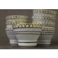 A very pretty traditional Chinese rice wine set of 8 cups with silver and gold gilt.