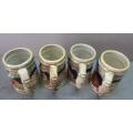 An awesome four ceramic German beer mug in good condition. Lifespace Sale