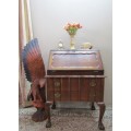 A vintage ball and claw writing bureau w/ two large drawers & pigeon holes. Lifespace Sale