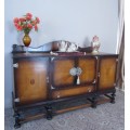 A large Victorian buffet/ side server cabinet w/ drawers, shelves, wine holder-Lifespace Sale