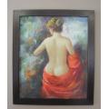 A fantastic original " B Danny" semi nude oil on board painting in a wood frame - Investment art!!