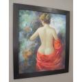 A fantastic original " B Danny" semi nude oil on board painting in a wood frame - Investment art!!