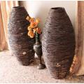 An amazing set of two large dark wicker floor lamps-Lifespace Sale