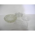An amazing set of four  glassware including a butter dish ,bowl and ashtray-Lifespace Sale