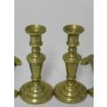 BARGAIN! A wonderful collection of 4 different shapes and sizes brass candle holders