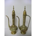 BARGAIN! A stunning collection of different shaped and sizes brass pitchers.