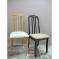 A wonderful set of two odd vintage occasional/ dining chairs.