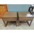 A stylish pair of wood finished pedestals with a single drawer, stunning!