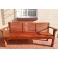 A fantastic well-made, sturdy vintage wood bench - perfect  in a lapa/ patio!Xmas sale
