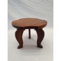 A fantastic vintage solid teak milking stool w beautiful shaped wood top in fantastic condition!!!