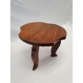 A fantastic vintage solid teak milking stool w beautiful shaped wood top in fantastic condition!!!