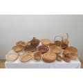 An assortment of table/ flower/ bread baskets, paper plate holders
