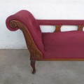 A wonderful antique Edwardian solid Teak Queen Anne Chaise Lounge sofa