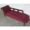 A wonderful antique Edwardian solid Teak Queen Anne Chaise Lounge sofa