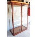 An incredible antique glass wardrobe/ cabinet with a clothes railing and beautiful fittings