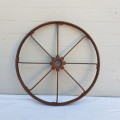 An awesome antique 8-spoke steel wagon/ carriage/ cart wheel