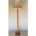An exquisite vintage Bali twist floor standing lamp with a shade