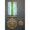 SADF - Full Size Unitas Medal with Miniature - Numbered 108195