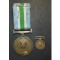 SADF - Full Size Unitas Medal with Miniature - Numbered 108195
