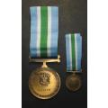 SADF - Full Size Unitas Medal with Miniature - Numbered 093942