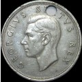 1950 Union of South Africe Silver Crown - Holed