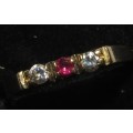 Ladie's 9CT Gold Ring with Stones - 1.6 Gram ( Stoned not Checked )