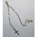 9ct Gold Necklace with Cross ( Weights 1.8 Grams )
