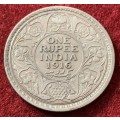 India 1916 Silver One Rupee