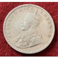 India 1916 Silver One Rupee