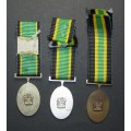 SANDF - Miniature Apla Service Medal Lot - Gold/Silver/Bronze