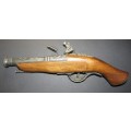 Vintage Non Functional Replica Flintlock Pistol Wall Hanger