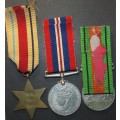 World War Two British Medal Trio: Not Named
