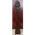 Vintage Bronze Bust on Wooden Base ( See Signature ) - Stands well over 1 Meter ( Heavy )