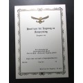 SADF - Air Force Service Certificate