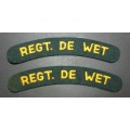 SADF - Regiment De Wet Shoulder Titles