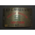 Africana - W.R.C Mines LTD Assistant Production Supervisor Brass Badge