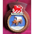 Naval Plaque - SAS Transvaal (Coat of Arms)- Made from Plaster of Paris mounted on wood plaque